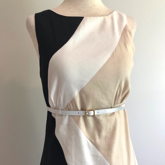 2 pc Color-blocked Bebe Dress, Jacket, Belt - XS/2 - Picture 3 of 9